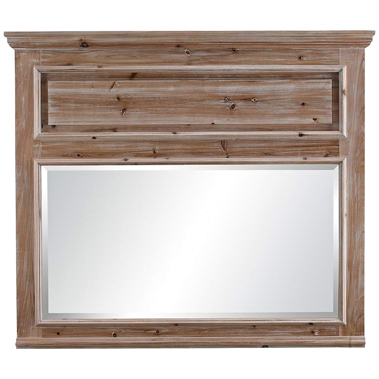 Image 1 Spring Creek Wood 39 inch x 34 inch Rectangular Wall Mirror