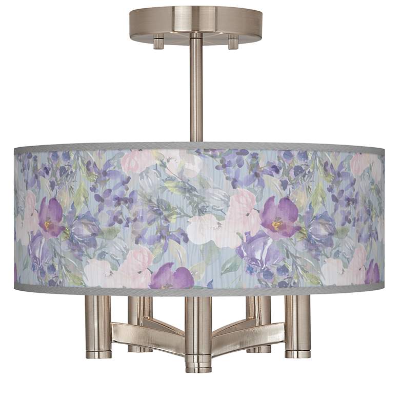 Image 1 Spring Flowers Ava 5-Light Nickel Ceiling Light