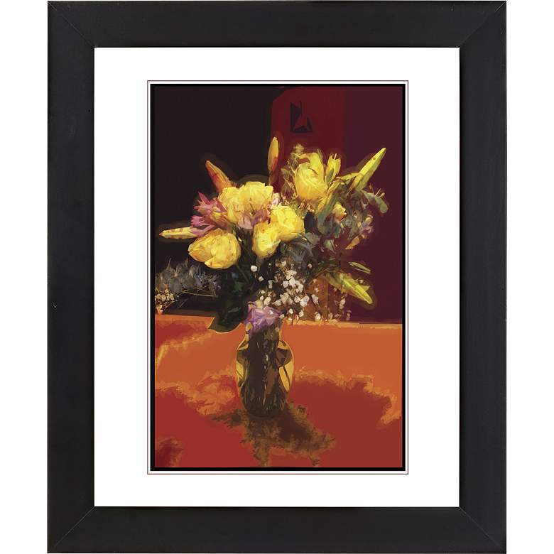 Image 1 Spring Flowers Black Frame Giclee 23 1/4 inch High Wall Art