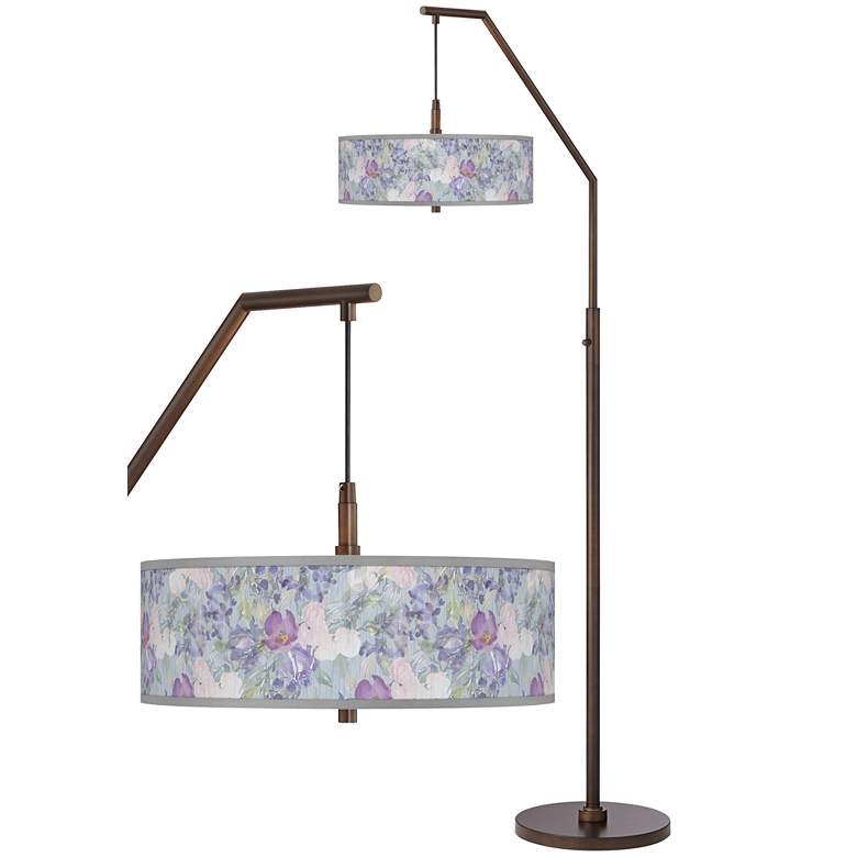 Image 1 Spring Flowers Bronze Downbridge Arc Floor Lamp