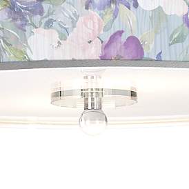 Image3 of Spring Flowers Giclee 16" Wide Semi-Flush Ceiling Light more views