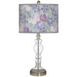 Spring Flowers Giclee Apothecary Clear Glass Table Lamp