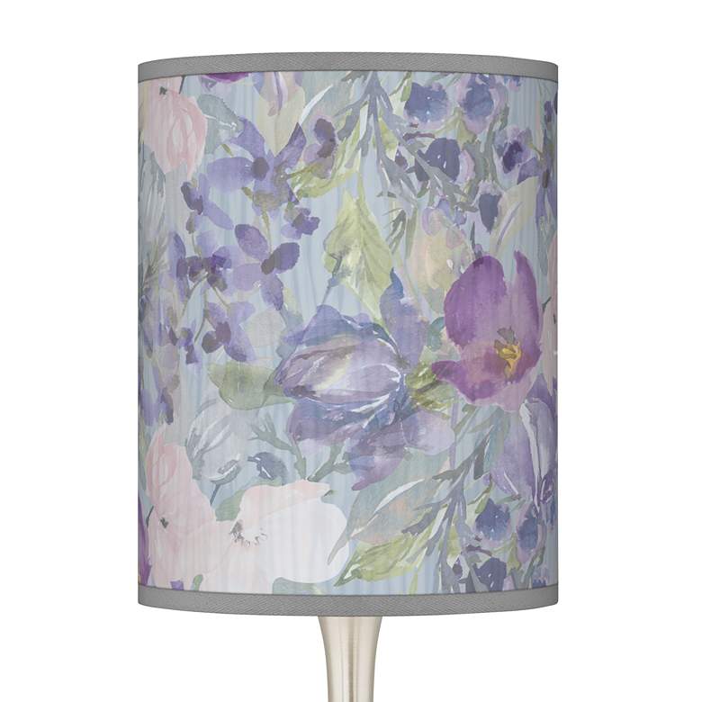 Image 2 Spring Flowers Giclee Brushed Nickel Droplet Table Lamp more views