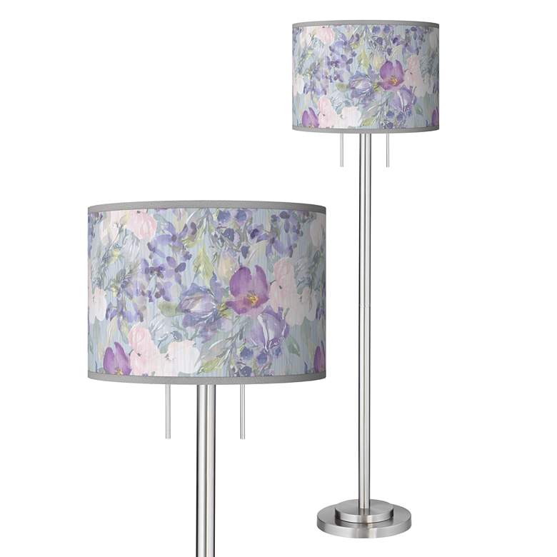 Image 1 Spring Flowers Giclee Brushed Nickel Garth Floor Lamp