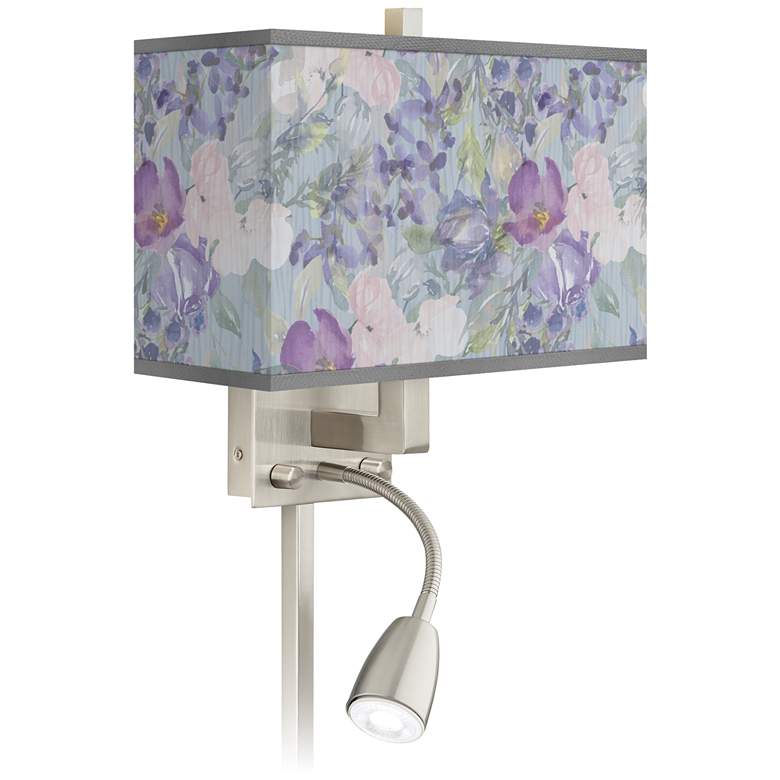 Image 1 Spring Flowers Giclee Glow LED Reading Light Plug-In Sconce