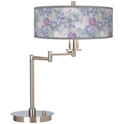 Spring Flowers Giclee Modern Adjustable Swing Arm LED Desk Lamp