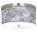 Spring Flowers Giclee Nickel 10 1/4&quot; Wide Ceiling Light