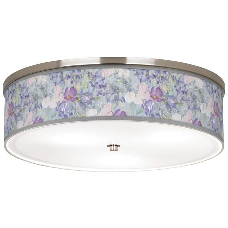 Image 1 Spring Flowers Giclee Nickel 20 1/4 inch Wide Ceiling Light