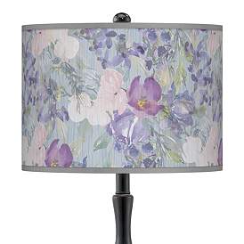 Image2 of Spring Flowers Giclee Paley Black Table Lamp more views
