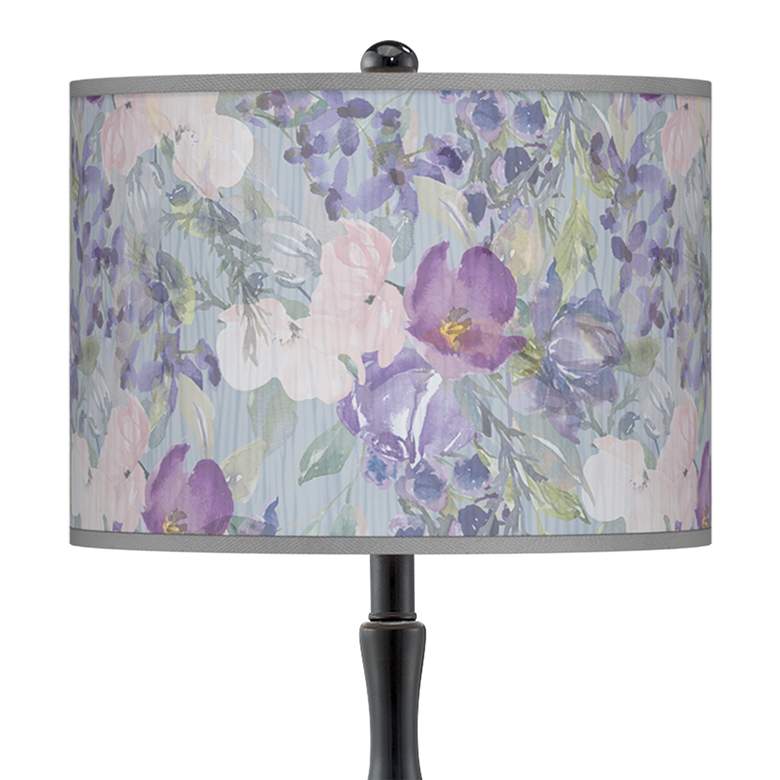 Image 2 Spring Flowers Giclee Paley Black Table Lamp more views