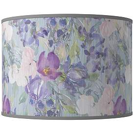 Image1 of Spring Flowers Giclee Round Drum Lamp Shade 15.5x15.5x11 (Spider)
