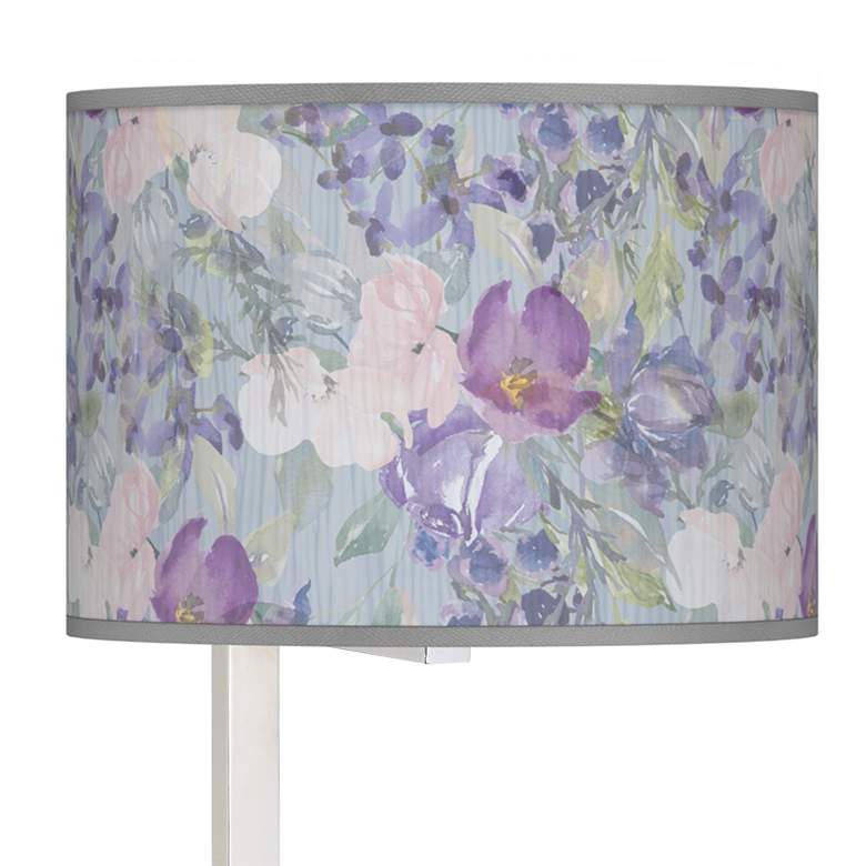 Image 2 Spring Flowers Glass Inset Table Lamp more views