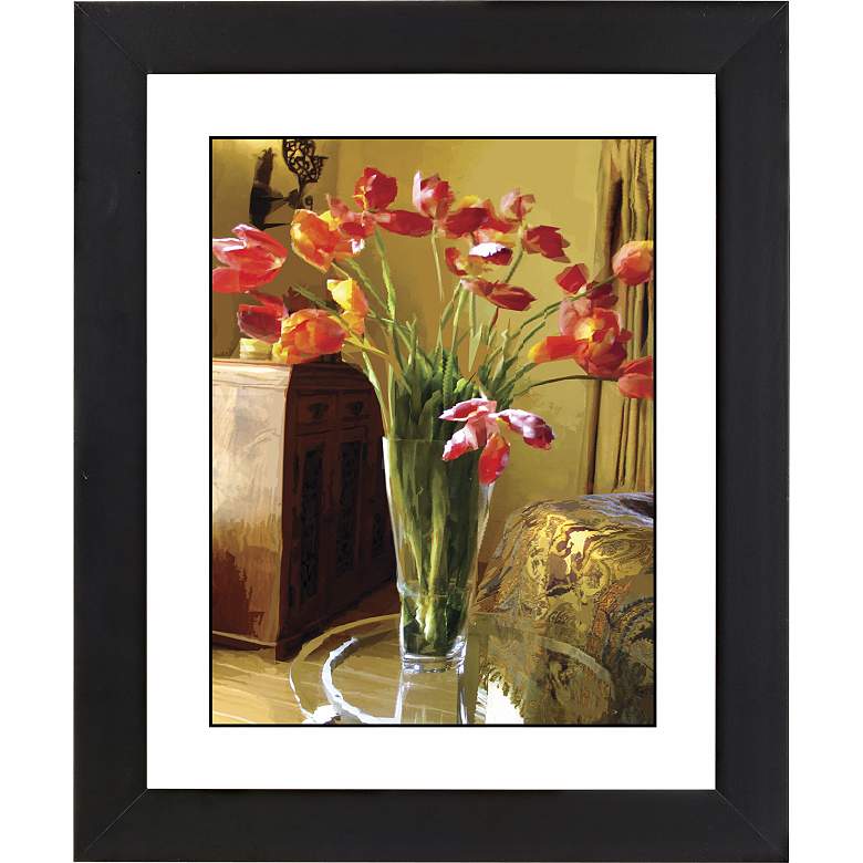 Image 1 Spring Flowers II Black Frame Giclee 23 1/4 inch High Wall Art