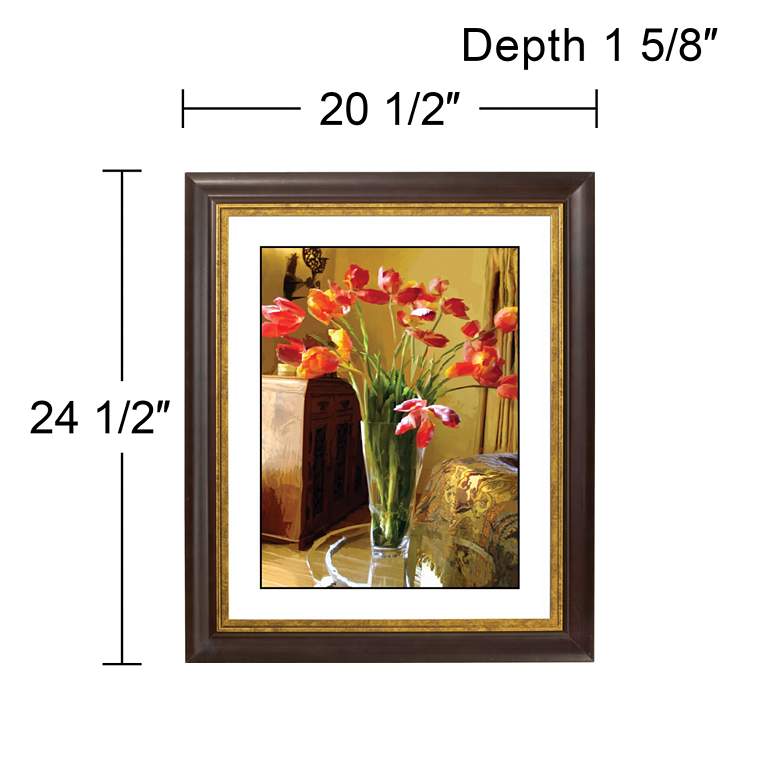 Image 2 Spring Flowers II Gold Bronze Frame Giclee 20" High Wall Art more views