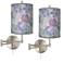 Spring Flowers Tessa Brushed Nickel Wall Lamps Set of 2