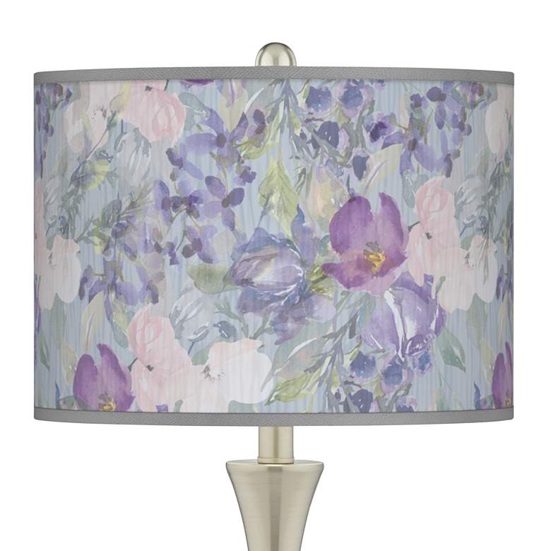 Image 3 Spring Flowers Trish Brushed Nickel Touch Table Lamps Set of 2 more views