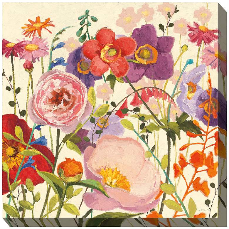 Image 1 Spring Frolic 24" Square All-Weather Outdoor Canvas Wall Art