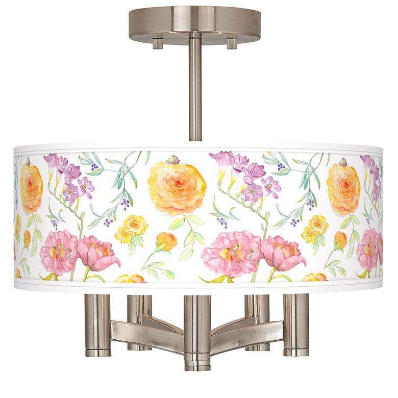 Image 1 Spring Garden Ava 5-Light Nickel Ceiling Light