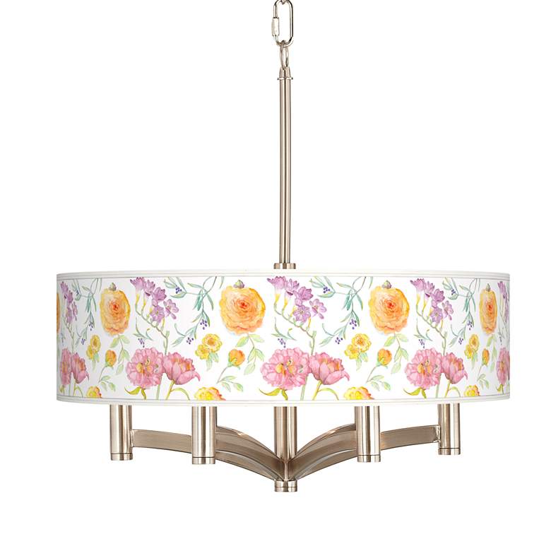 Image 1 Spring Garden Ava 6-Light Nickel Pendant Chandelier