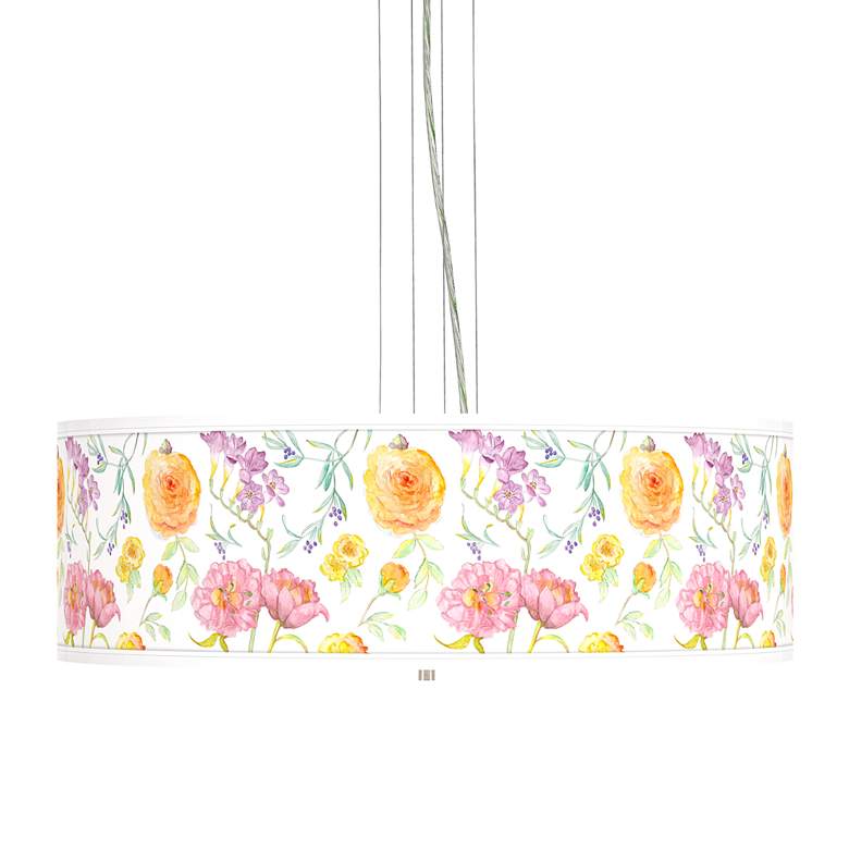Image 1 Spring Garden Giclee 24" Wide 4-Light Pendant Chandelier