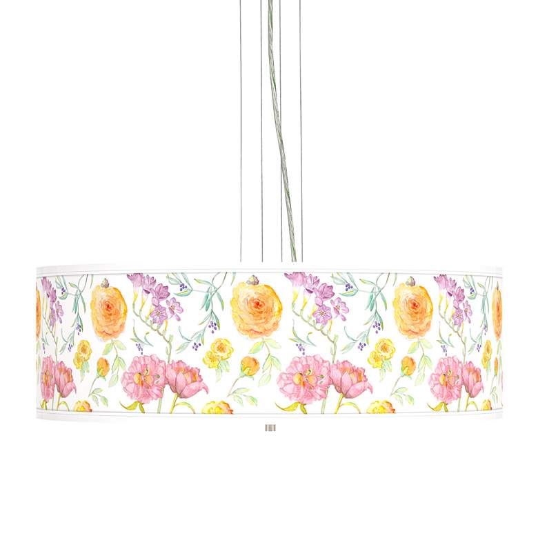 Image 1 Spring Garden Giclee 24 inch Wide 4-Light Pendant Chandelier