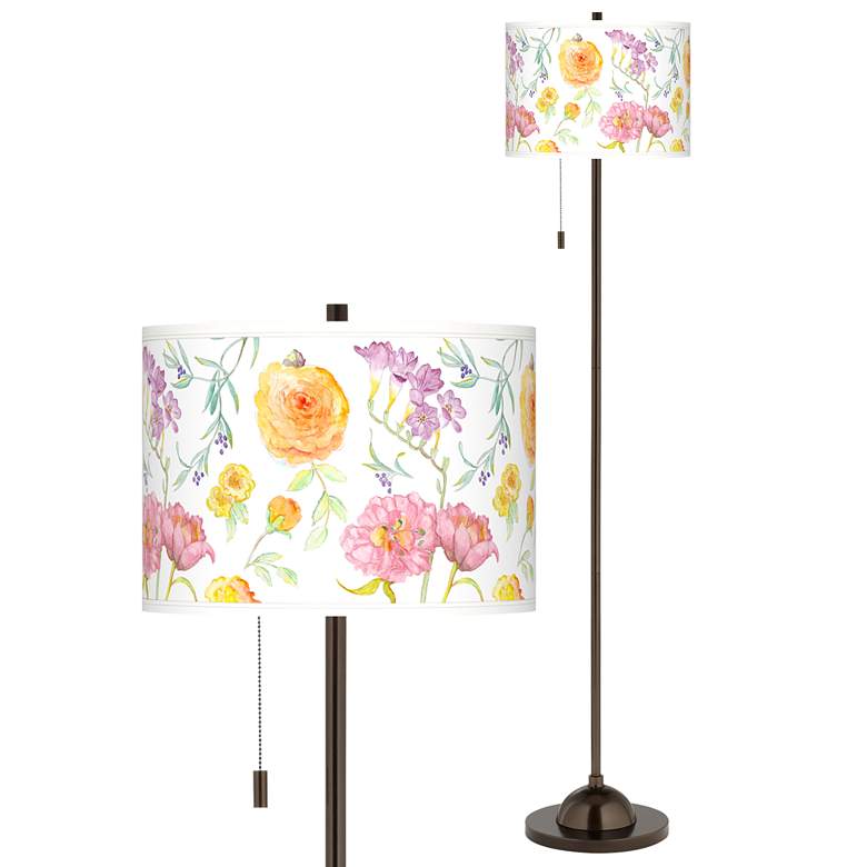 Image 1 Spring Garden Giclee Glow Bronze Club Floor Lamp