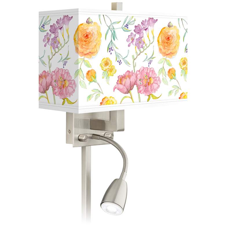 Image 1 Spring Garden Giclee Glow LED Reading Light Plug-In Sconce