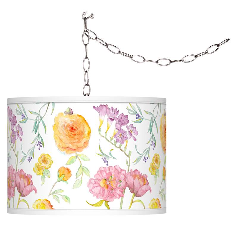 Image 1 Spring Garden Giclee Glow Plug-In Swag Pendant