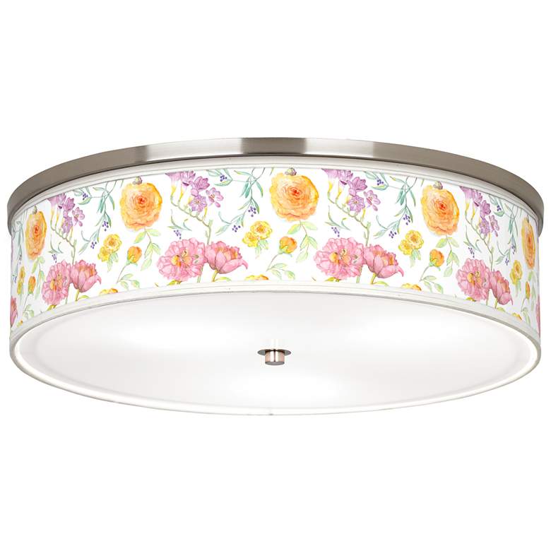 Image 1 Spring Garden Giclee Nickel 20 1/4" Wide Ceiling Light