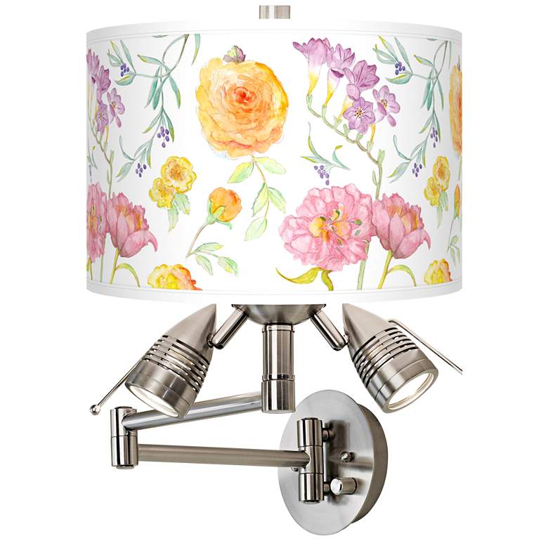 Image 1 Spring Garden Giclee Plug-In Swing Arm Wall Lamp