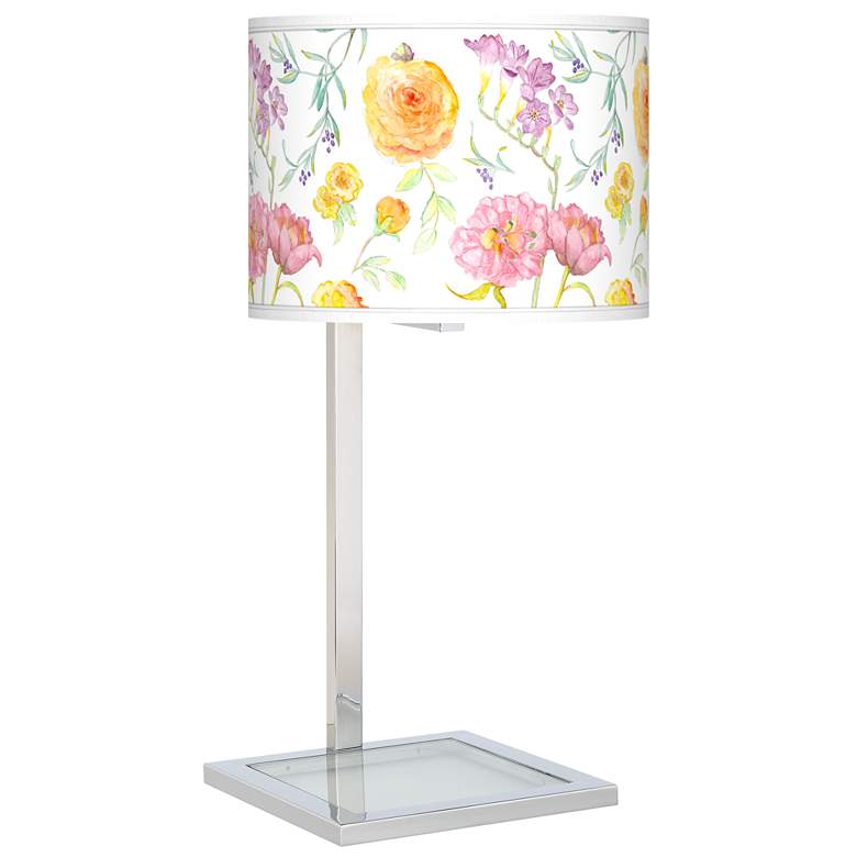 Image 1 Spring Garden Glass Inset Table Lamp