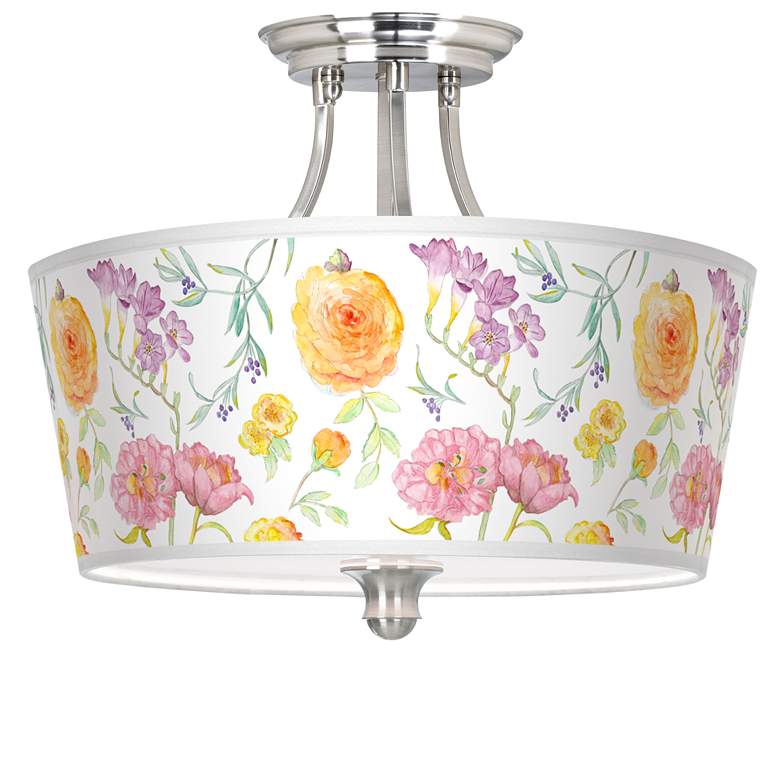 Image 1 Spring Garden Tapered Drum Giclee Ceiling Light