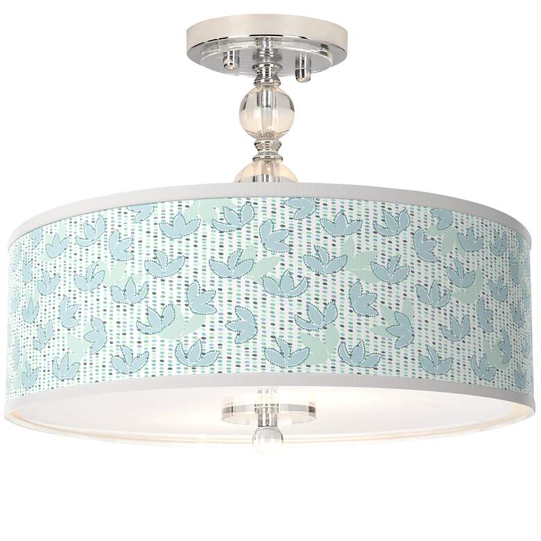Image 1 Spring Giclee 16 inch Wide Semi-Flush Ceiling Light