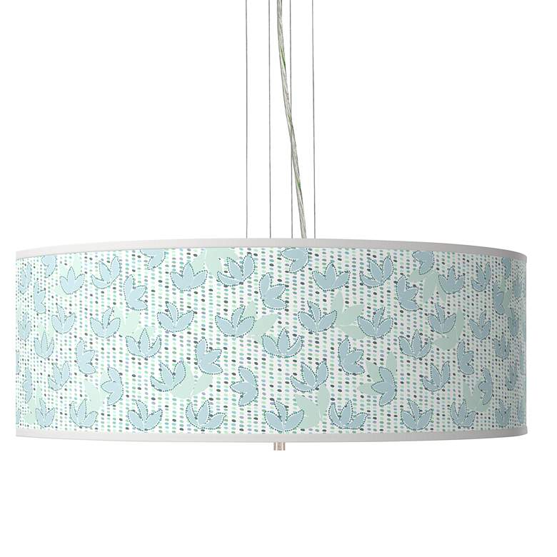 Image 1 Spring Giclee 24 inch Wide 4-Light Pendant Chandelier