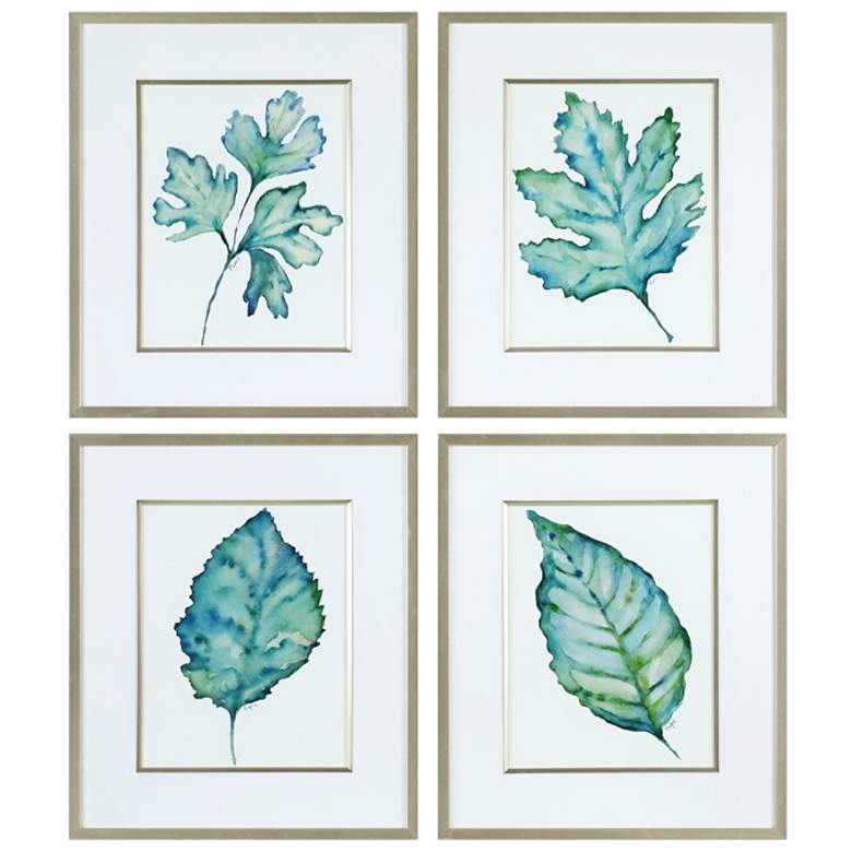 Image 1 Spring Leaves 27 1/2" High 4-Piece Framed Wall Art Set