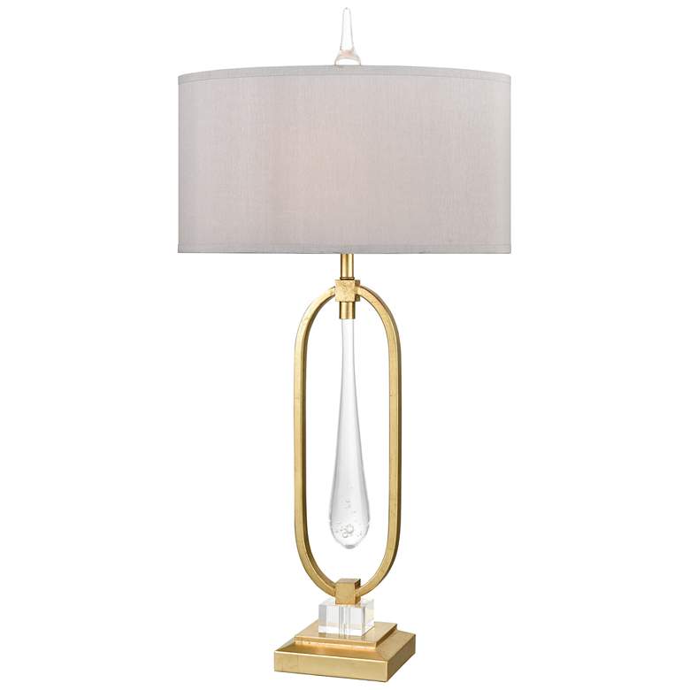 Image 1 Spring Loaded 36 inch High 1-Light Table Lamp - Gold Leaf - Includes LED B