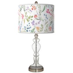 Spring&#39;s Joy Giclee Apothecary Clear Glass Table Lamp