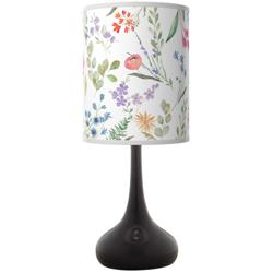 Spring's Joy Giclee Black Droplet Table Lamp