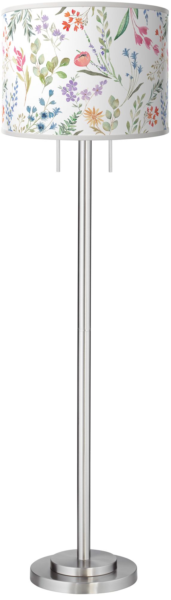 Spring's Joy Giclee Brushed Nickel Garth Floor Lamp