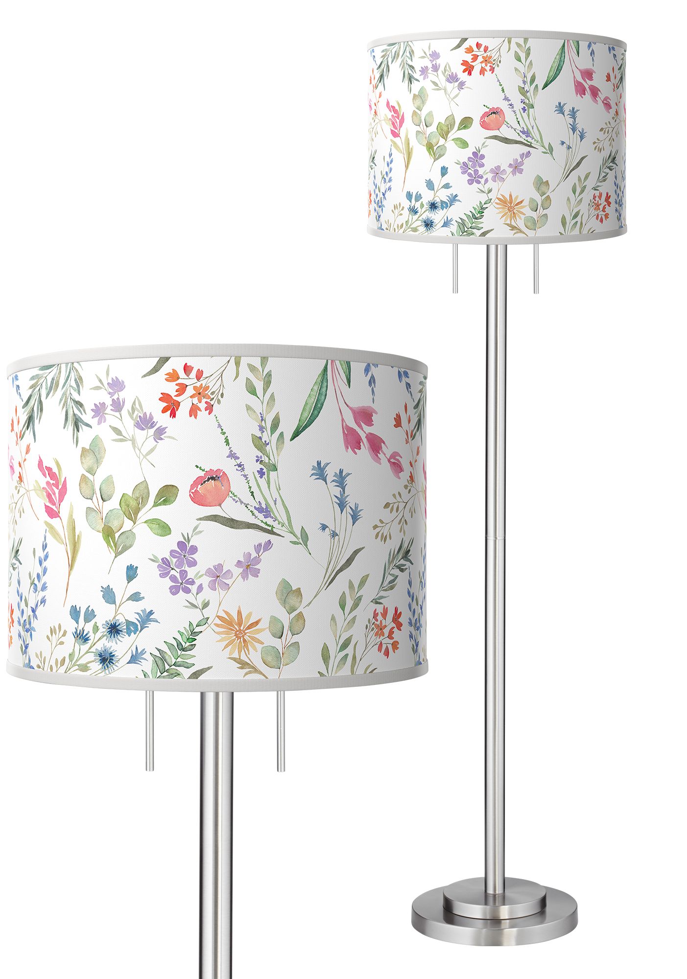 Image Spring's Joy Giclee Brushed Nickel Garth Floor Lamp