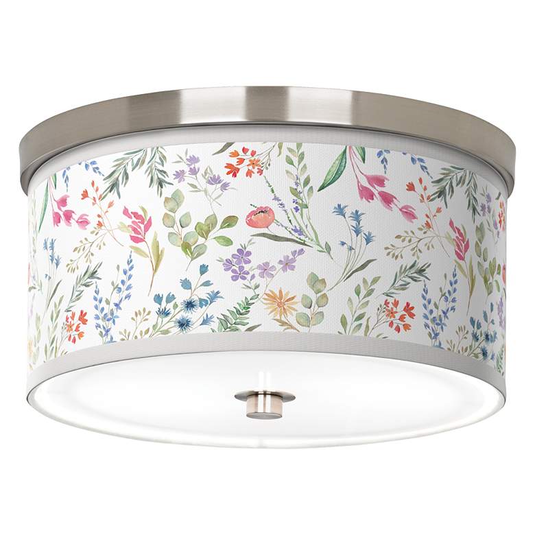 Image 1 Spring&#39;s Joy Giclee Nickel 10 1/4 inch Wide Ceiling Light