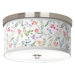 Spring&#39;s Joy Giclee Nickel 10 1/4&quot; Wide Ceiling Light
