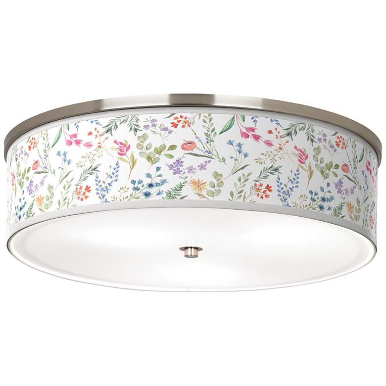 Image 1 Spring&#39;s Joy Giclee Nickel 20 1/4 inch Wide Ceiling Light