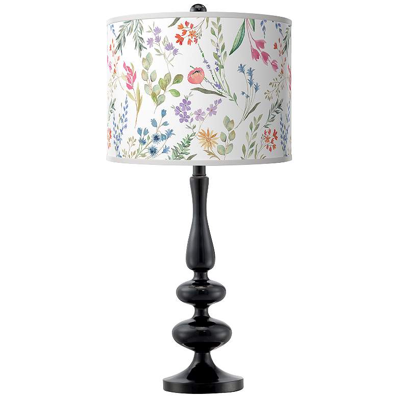 Image 1 Spring&#39;s Joy Giclee Paley Black Table Lamp