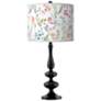 Spring&#39;s Joy Giclee Paley Black Table Lamp