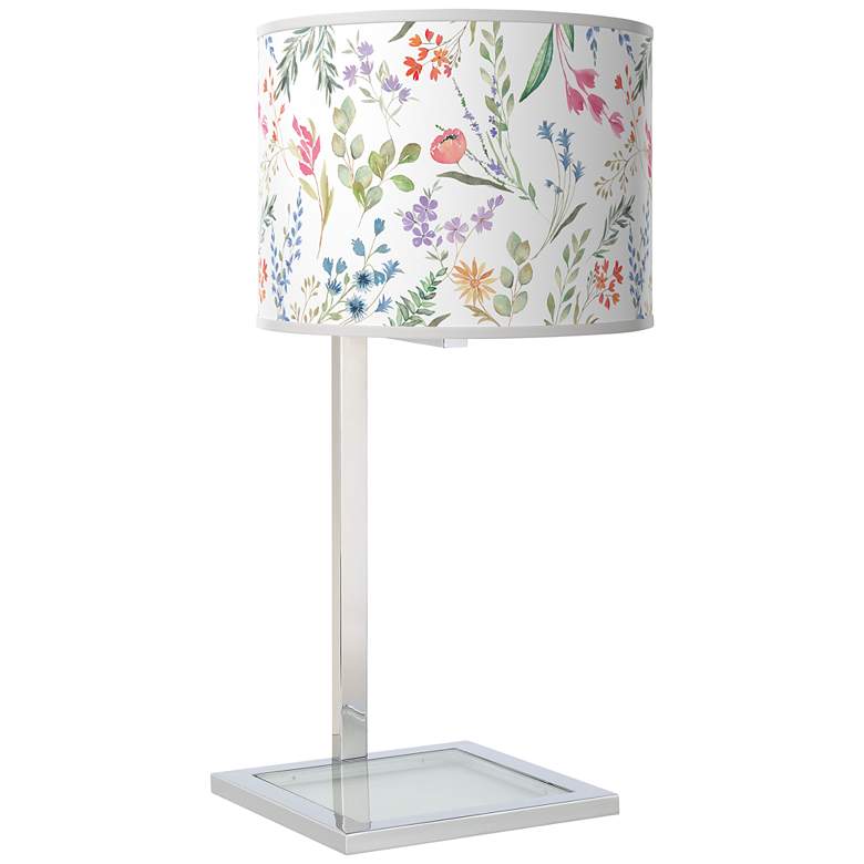 Image 1 Spring&#39;s Joy Glass Inset Table Lamp