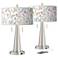 Spring's Joy Vicki Brushed Nickel USB Table Lamps Set of 2