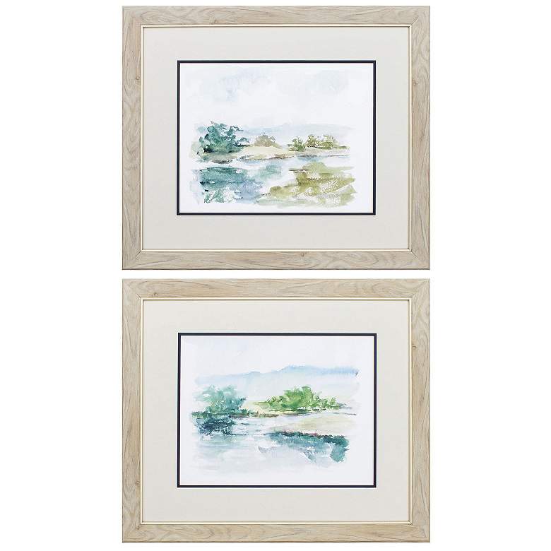 Image 1 Spring Watercolor 22"W x 19"H Framed Art Set of 2