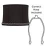 6_Springcrest Abbi Black Softback Drum Lamp Shade 13x14x10 (Spider) more views