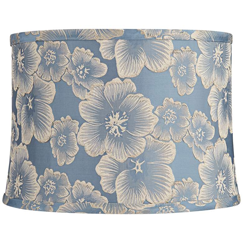Image 1 Springcrest Abbi Blue Camellia Floral Pattern Drum Shade 13x14x10 (Spider)